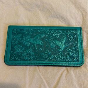 Oberon Design hummingbirds Leather checkbook cover